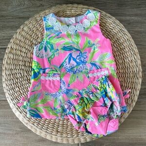 Lilly Pulitzer Pink and Green Kids Dress Set